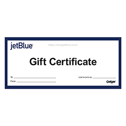 SHOPBLUE GIFT CERTIFICATE-NOT FOR FLIGHT USE